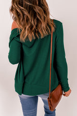 Green Lightweight Knit Ribbed Trim Snap Button Cardigan