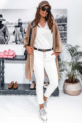 Khaki Pointelle Patchwork Rae Edge Ccardigan