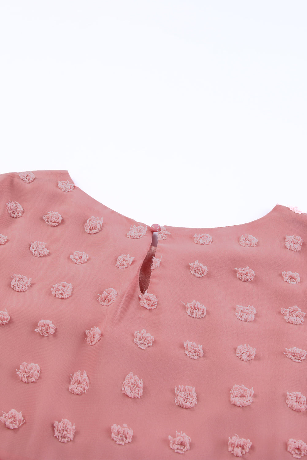 Pink Swiss Dot Ruffled Babydoll Blouse