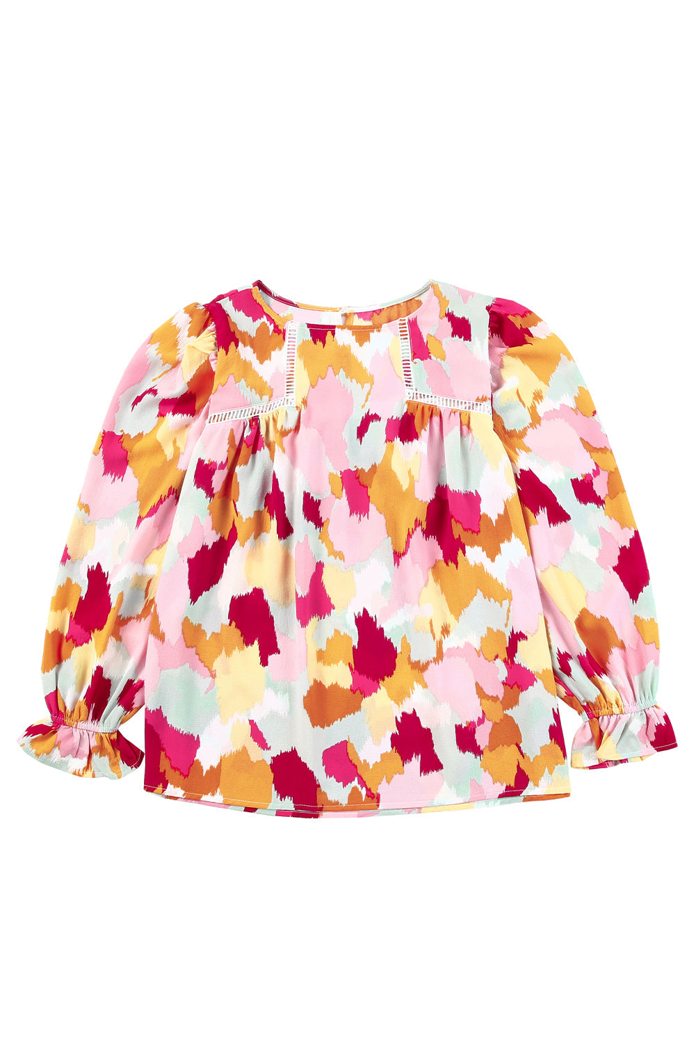 Pink Swiss Dot Ruffled Babydoll Blouse