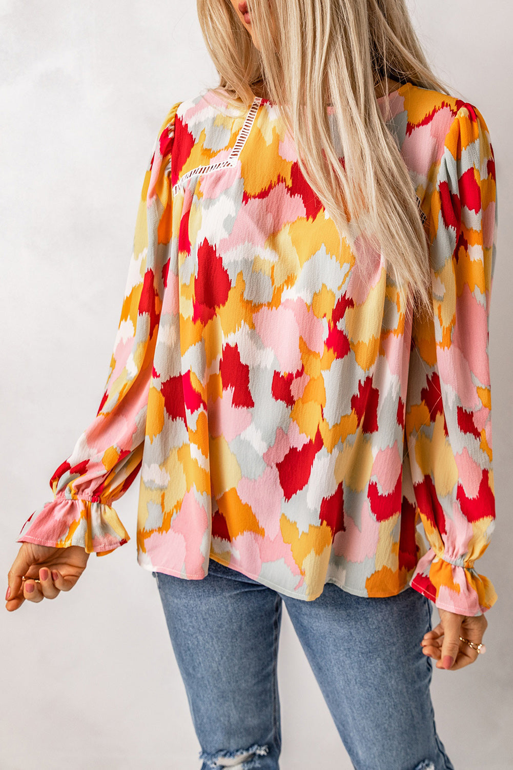 Pink Swiss Dot Ruffled Babydoll Blouse