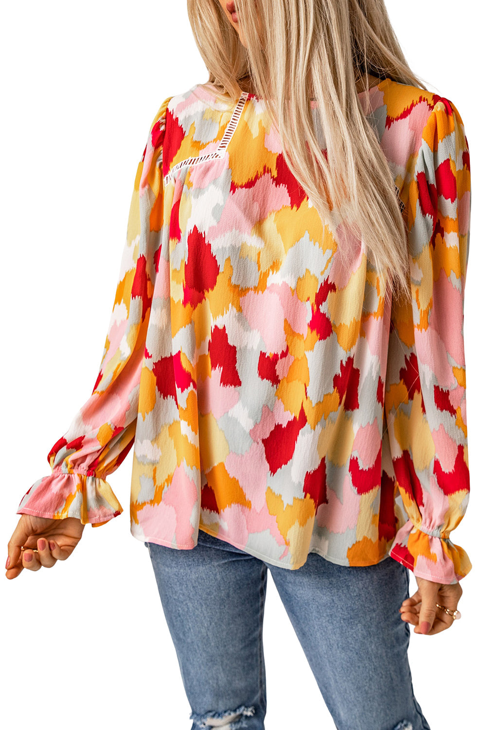 Pink Swiss Dot Ruffled Babydoll Blouse