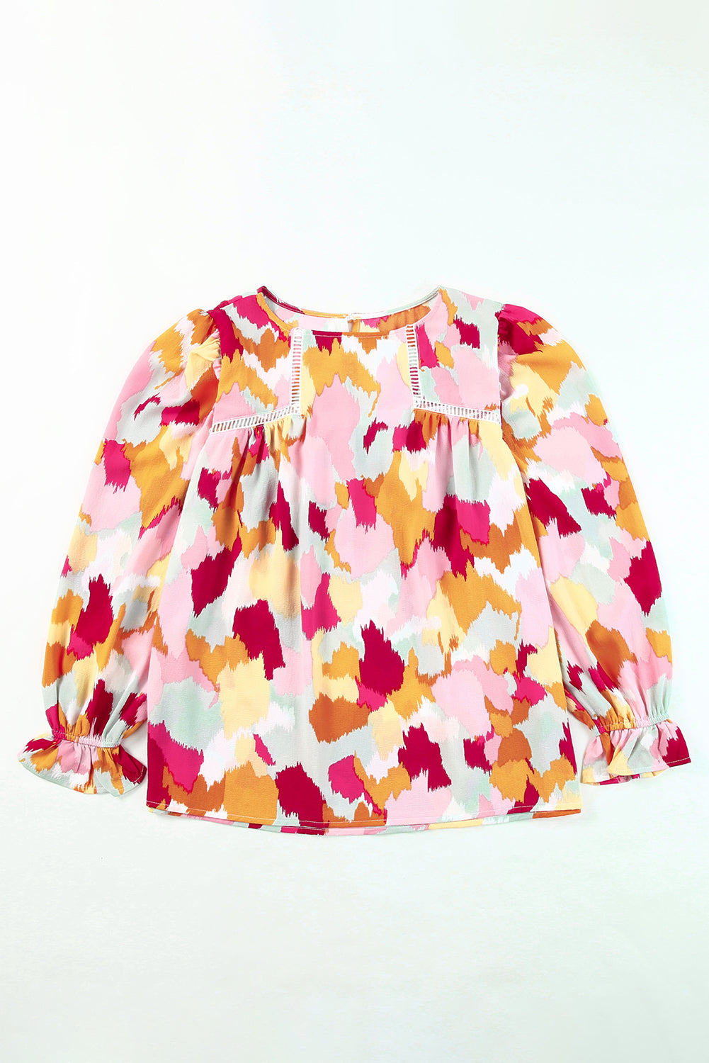 Pink Swiss Dot Ruffled Babydoll Blouse