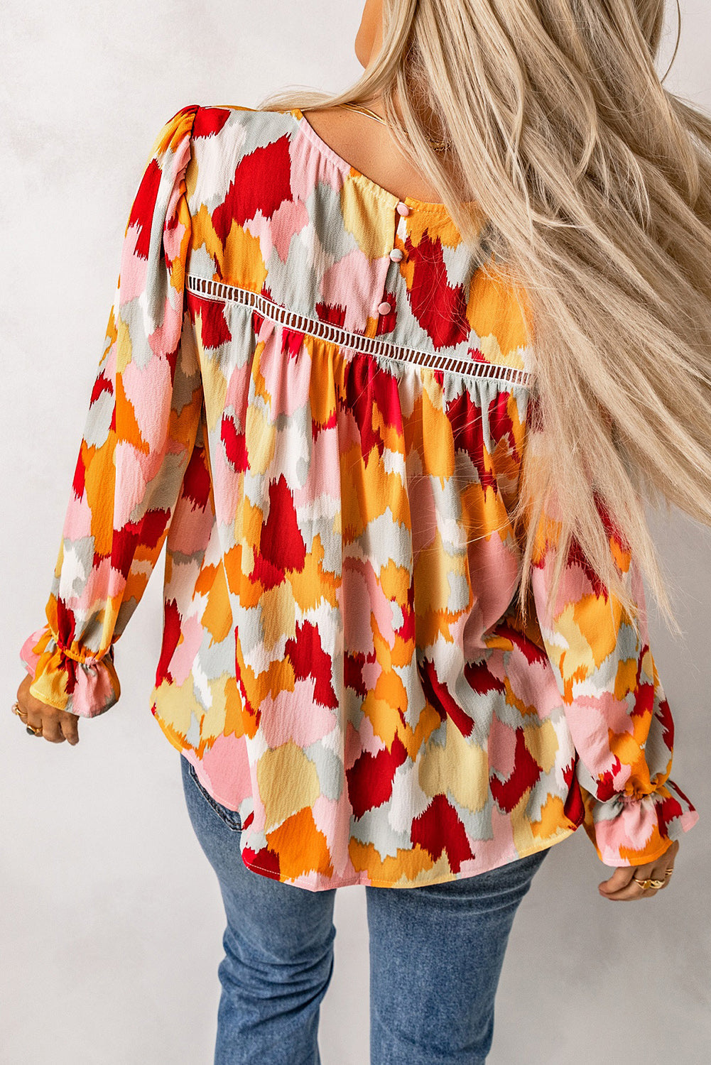 Pink Swiss Dot Ruffled Babydoll Blouse