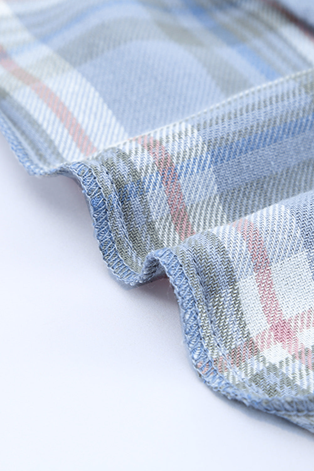 Plaid Print Pocket Drawstring Hooded Jacket