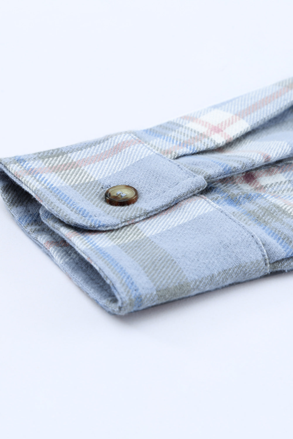Plaid Print Pocket Drawstring Hooded Jacket