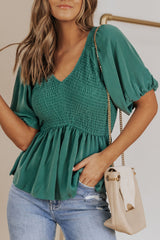 Puff Sleeve Smocked Top