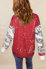 Red Valentines Leopard Love Element Sweatshirt