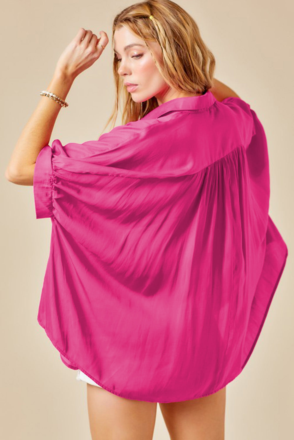 Rose Soft Oversize Dolman Shirt