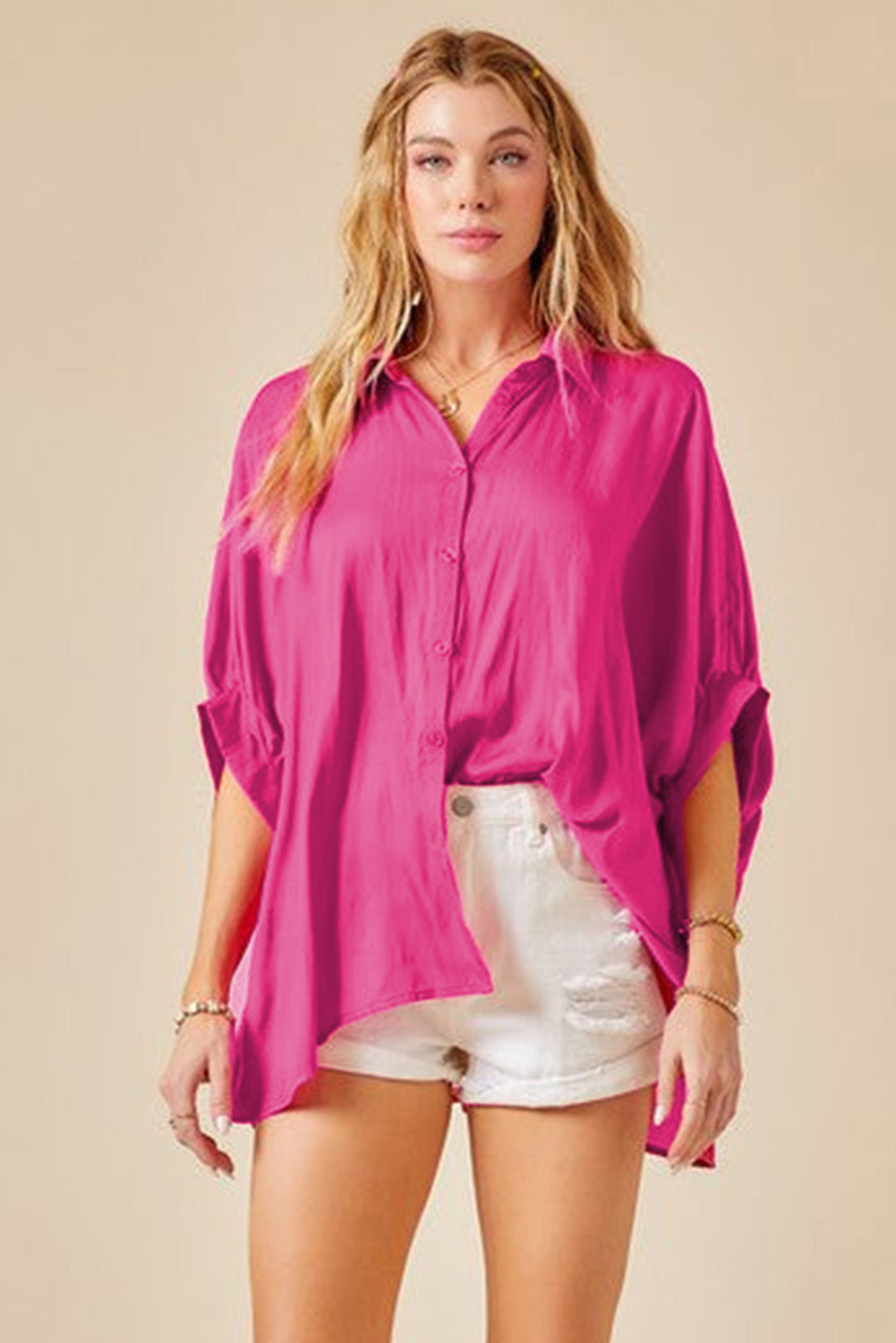 Rose Soft Oversize Dolman Shirt