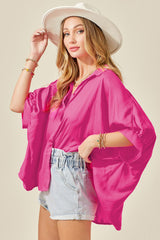 Rose Soft Oversize Dolman Shirt