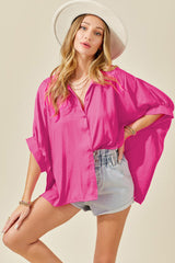 Rose Soft Oversize Dolman Shirt