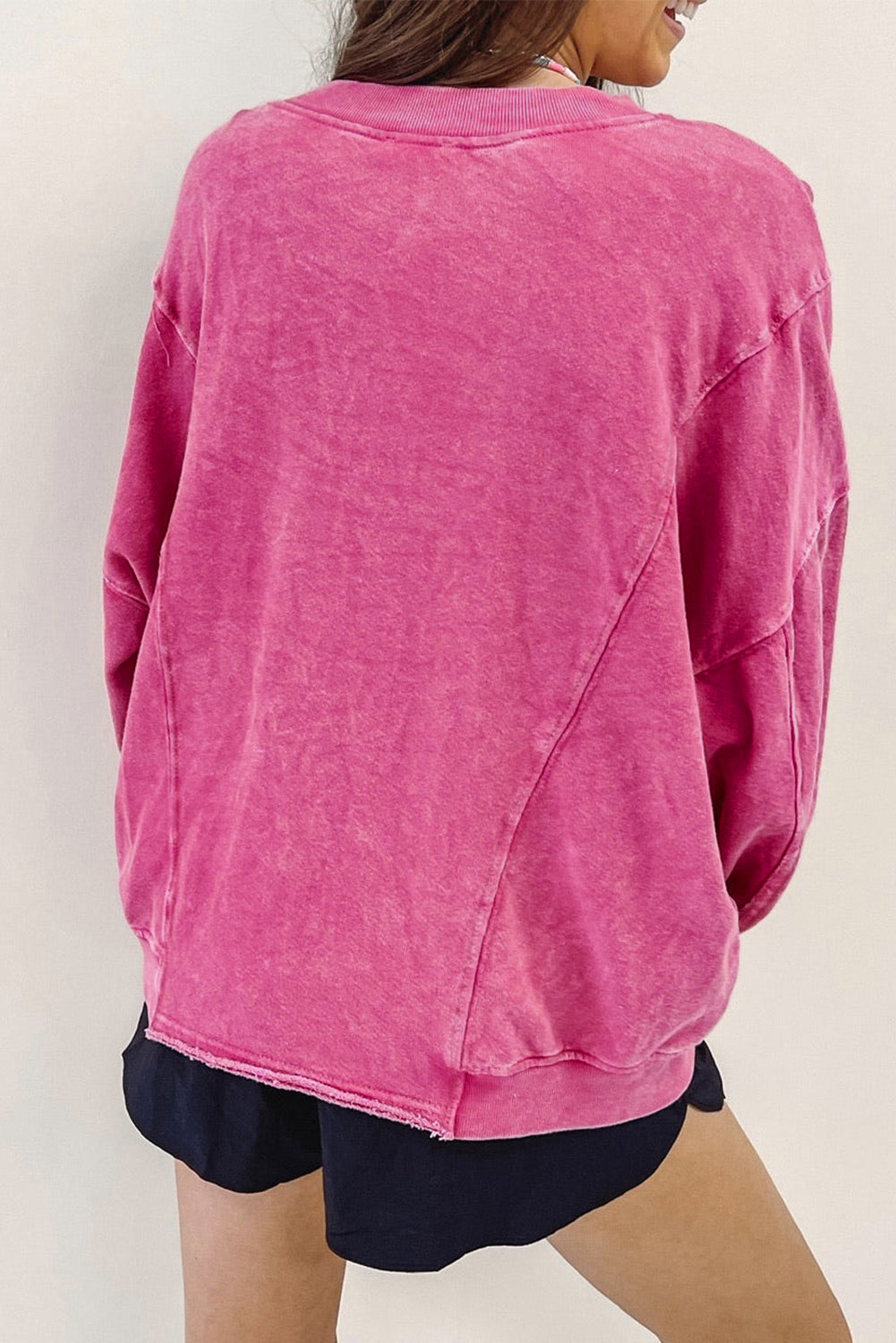 Rose Xoxo Heart Shaped Glitter Print Pullover Sweatshirt