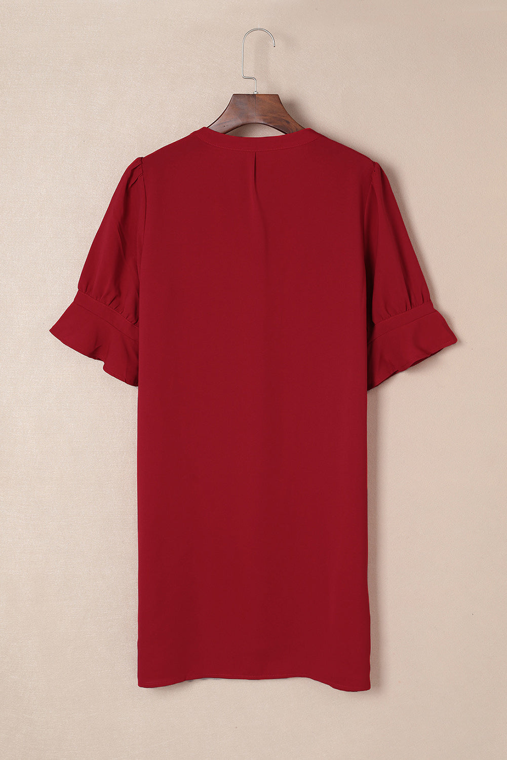 Ruffled Sleeve Shift Dress