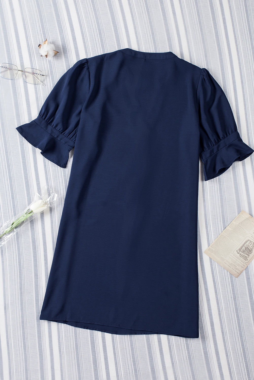 Ruffled Sleeve Shift Dress