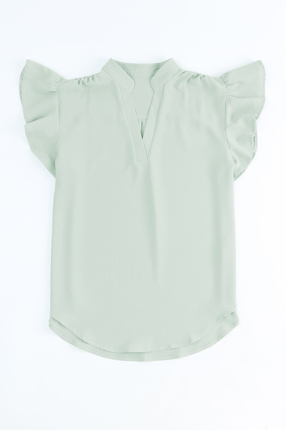 Ruffled Sleeveless V Neck Top