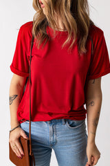 Solid Color Crew Neck Tee