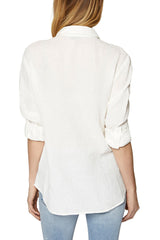 Solid Color Textured Long Sleeve Shirt