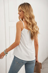 Spaghetti Straps Buttoned V Neck Vest