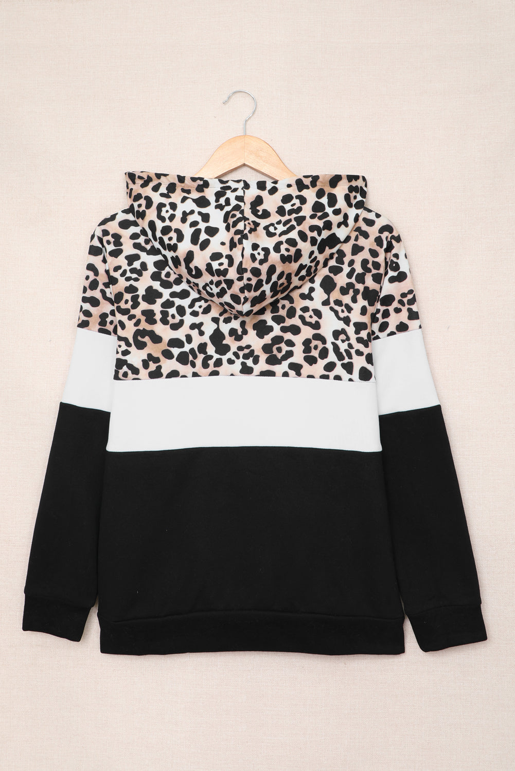 Splicing Kangaroo Pocket Drawstring Hoodie
