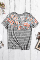 Spring Vibe Floral & Stripe Tee