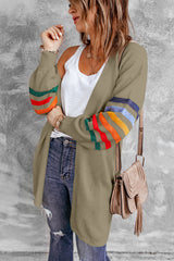Striped Balloon Sleeve Cardigan