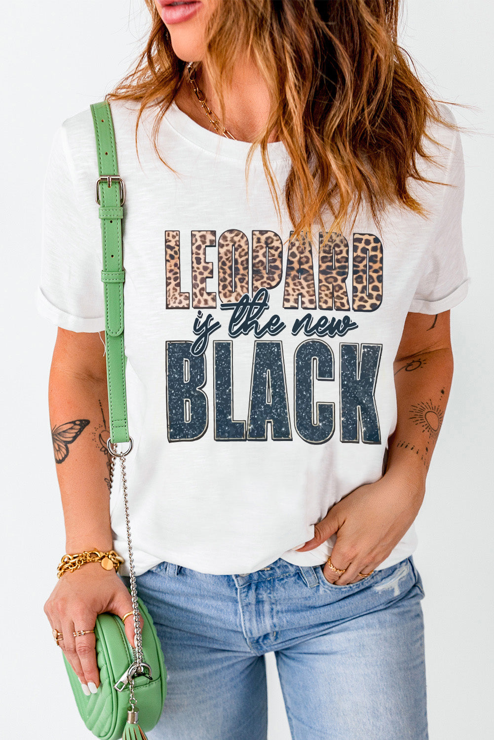 White Leopard Is The New Black Western Fashion T Shirt