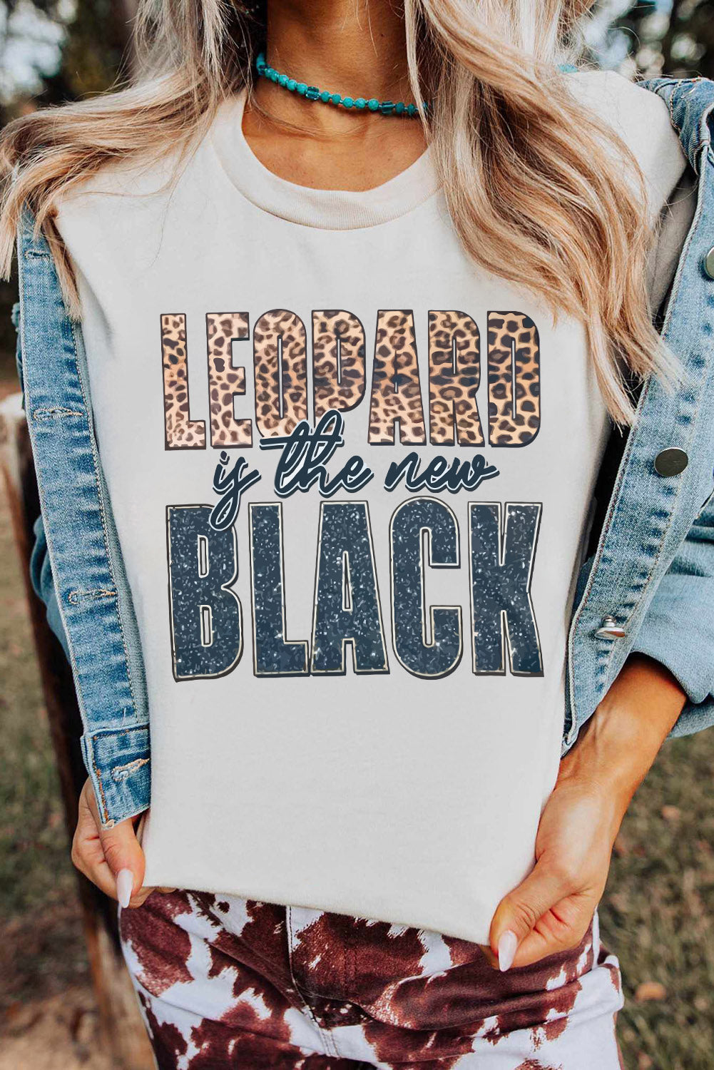 White Leopard Is The New Black Western Fashion T Shirt