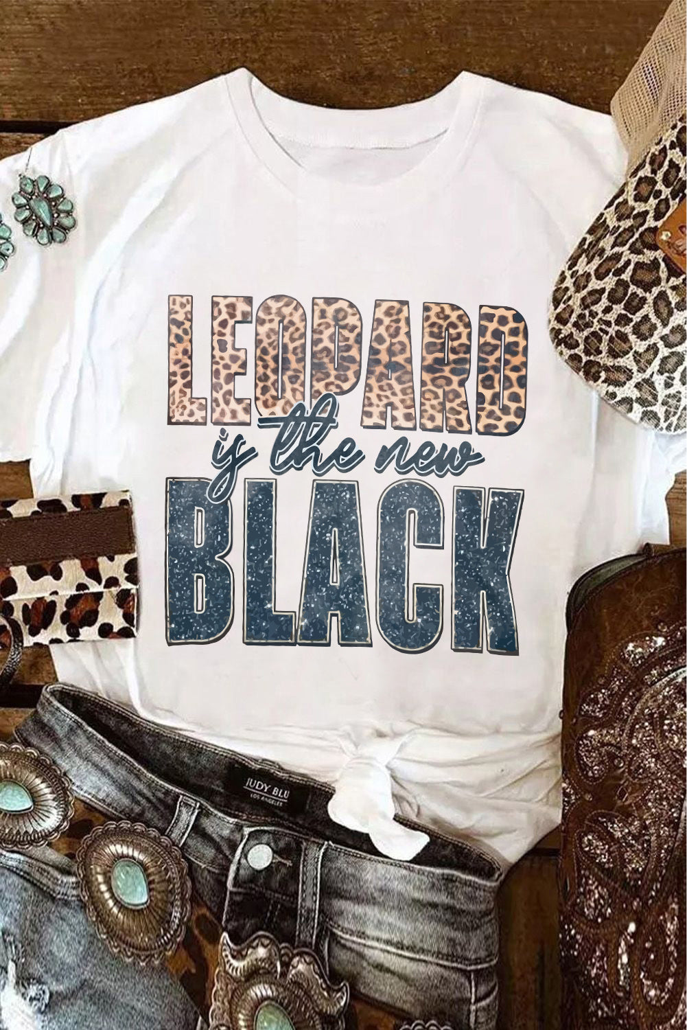 White Leopard Is The New Black Western Fashion T Shirt