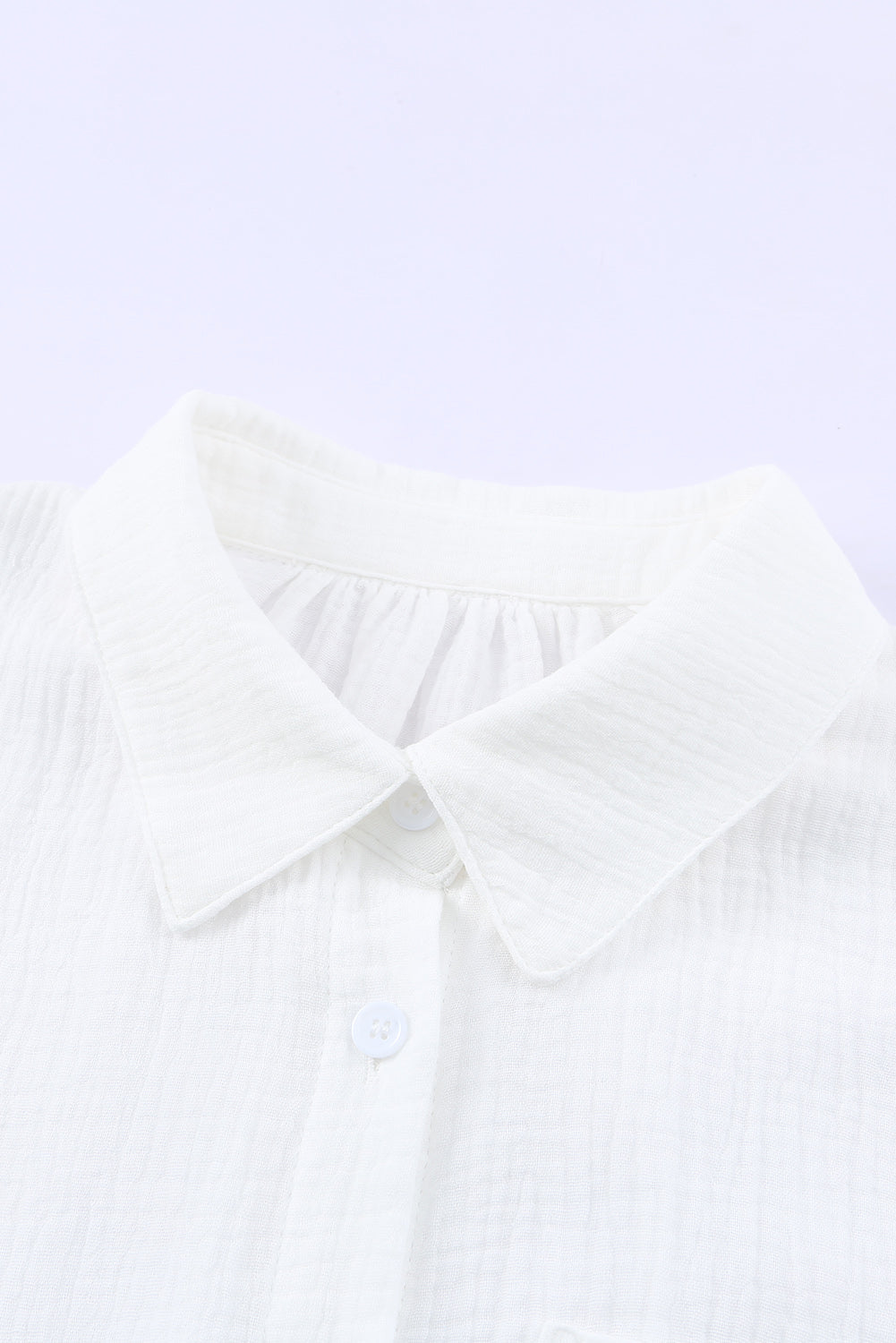 White Loose Fit Tunic Long Sleeve Shirt