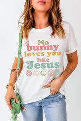White No Bunny Loves You Like Jesus Easter Day T-Shirt