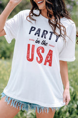 White Party In The Usa Crew Neck Short Sleeve T Shirt