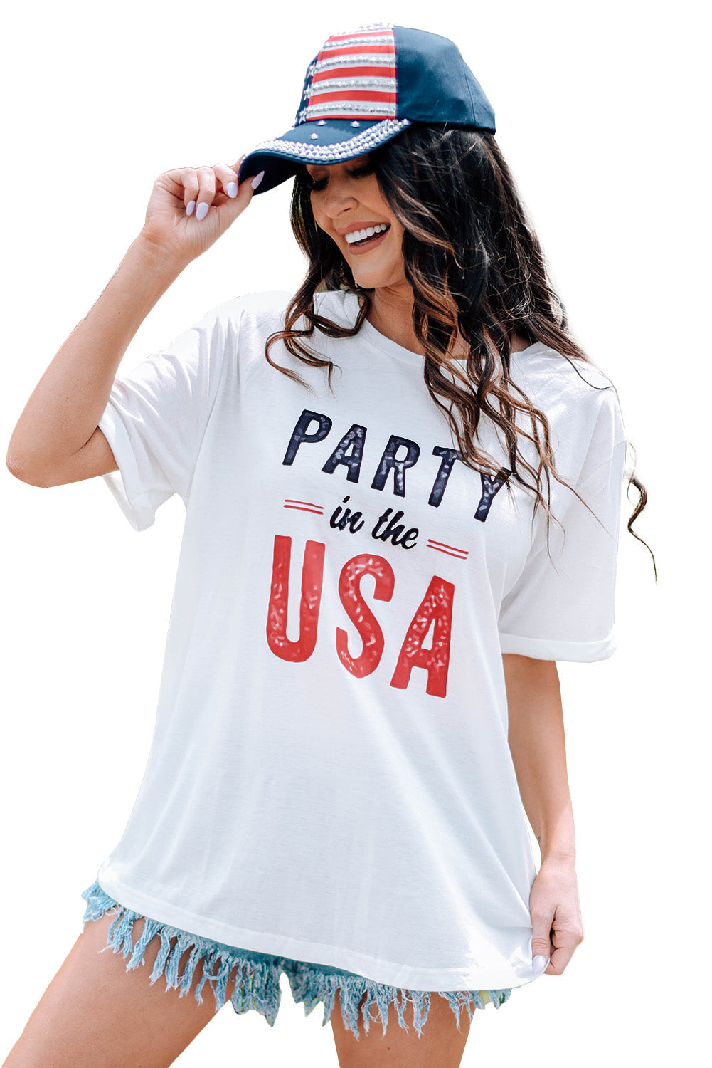 White Party In The Usa Crew Neck Short Sleeve T Shirt