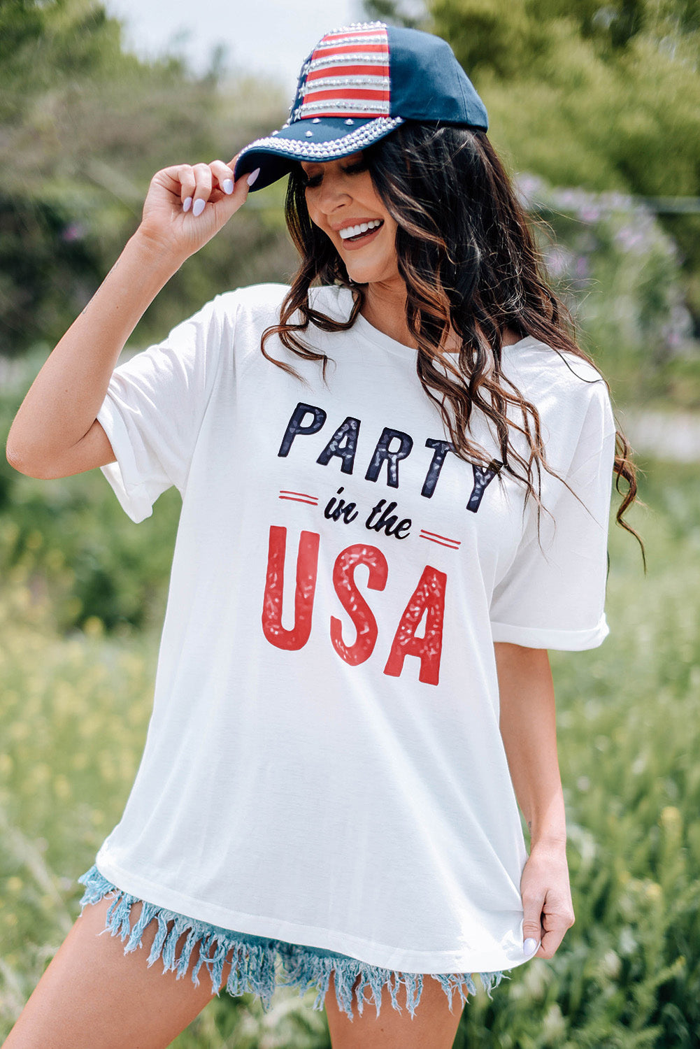 White Party In The Usa Crew Neck Short Sleeve T Shirt