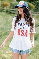 White Party In The Usa Crew Neck Short Sleeve T Shirt