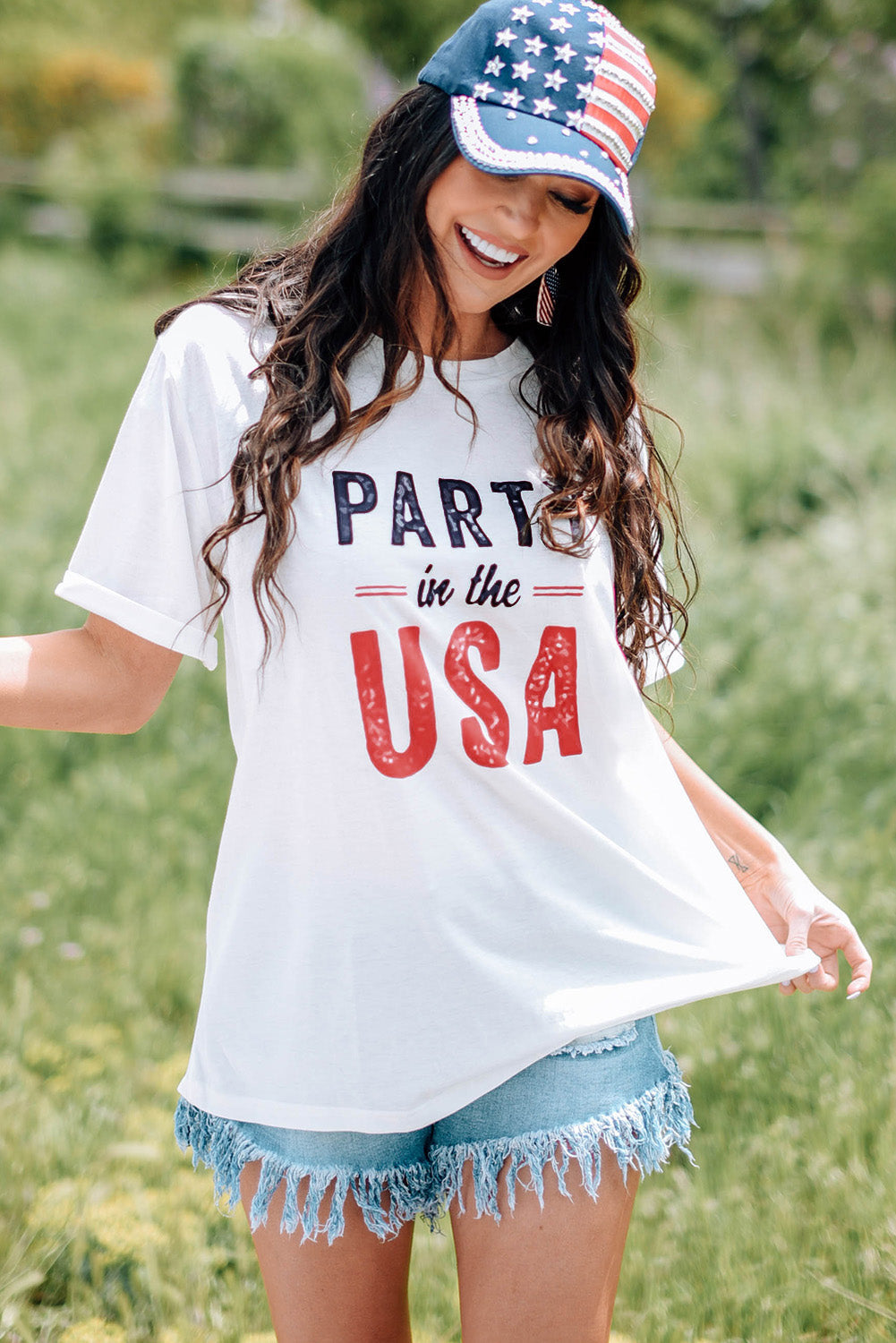 White Party In The Usa Crew Neck Short Sleeve T Shirt