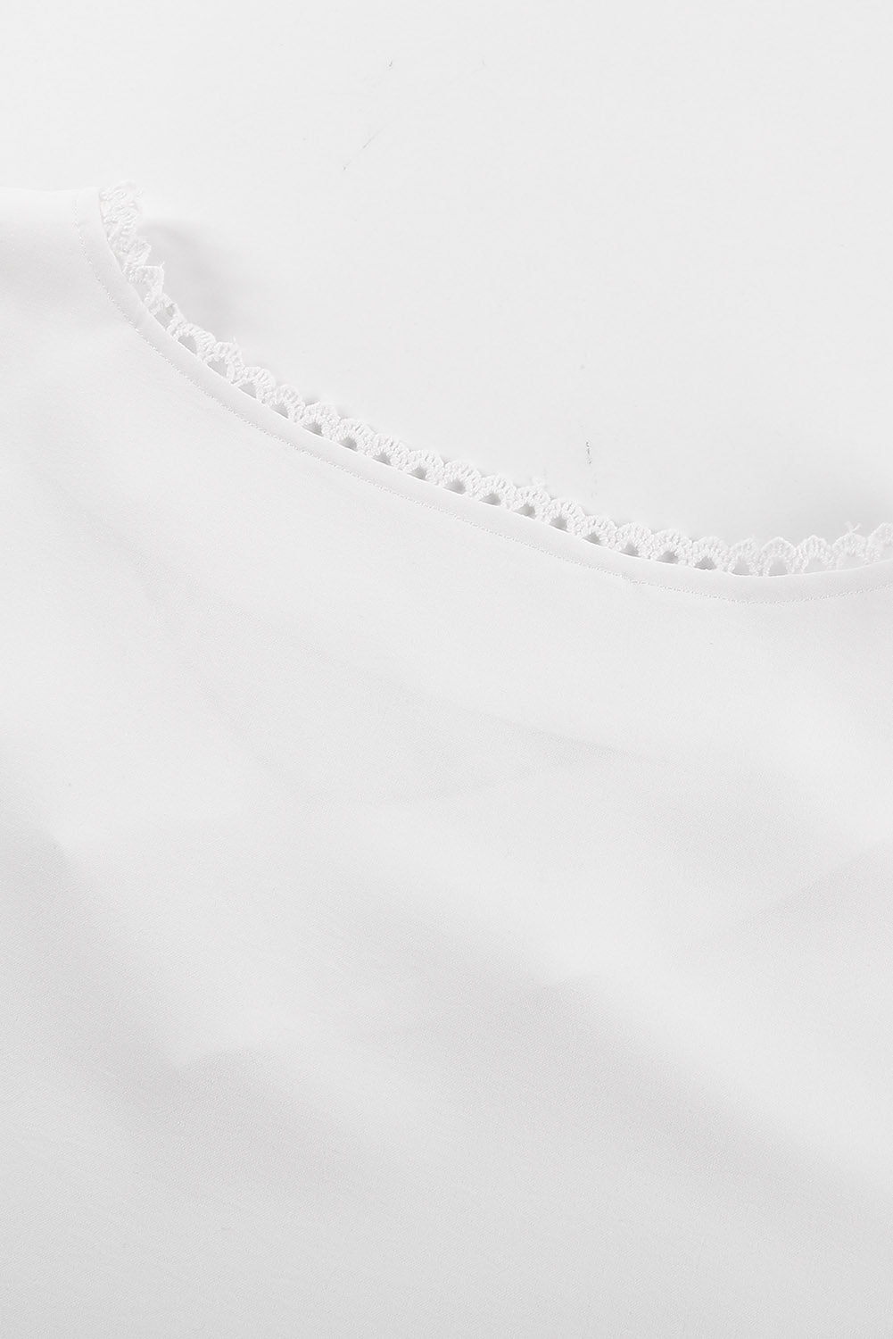 White V Neck Ruffle Short Sleeve T-Shirt