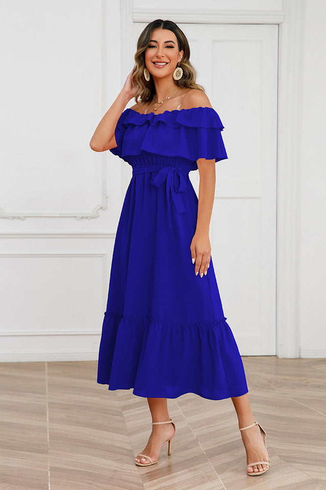 Off Shoulder Tiered Maxi Dress