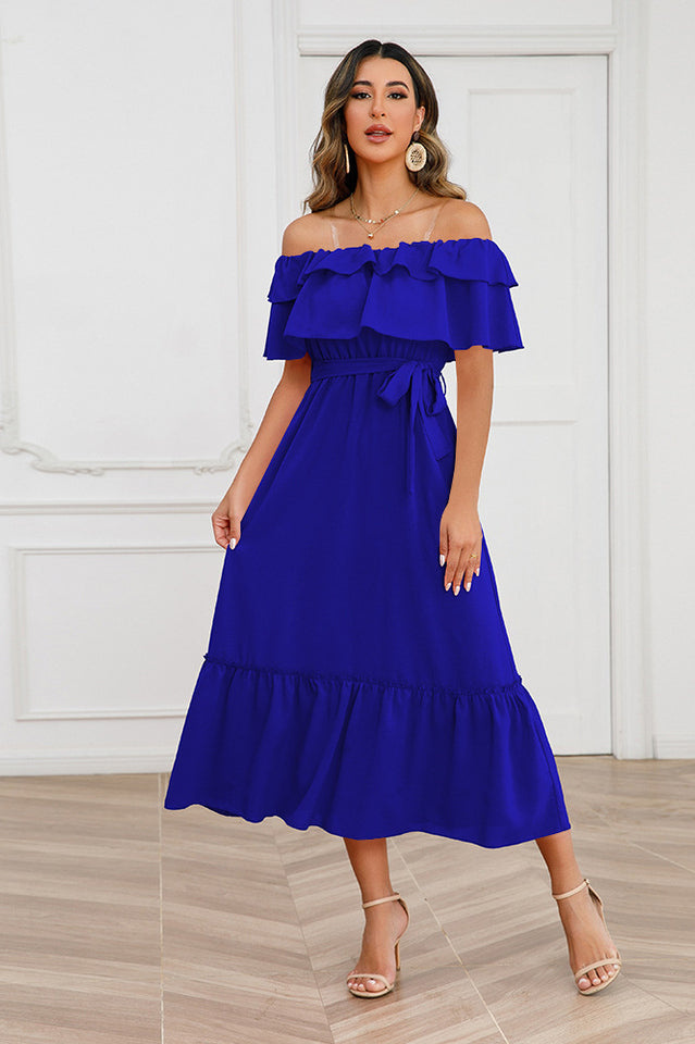 Off Shoulder Tiered Maxi Dress