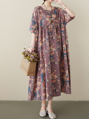 Feel My Love Cotton Floral Smock Dress