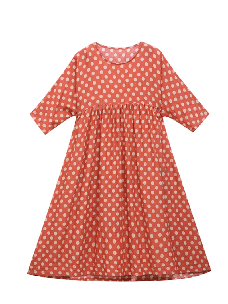 Eye's Touching Polka Dot Smock Dress