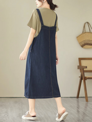 Never Loose Hope Round Neck Loose Salopette Dress