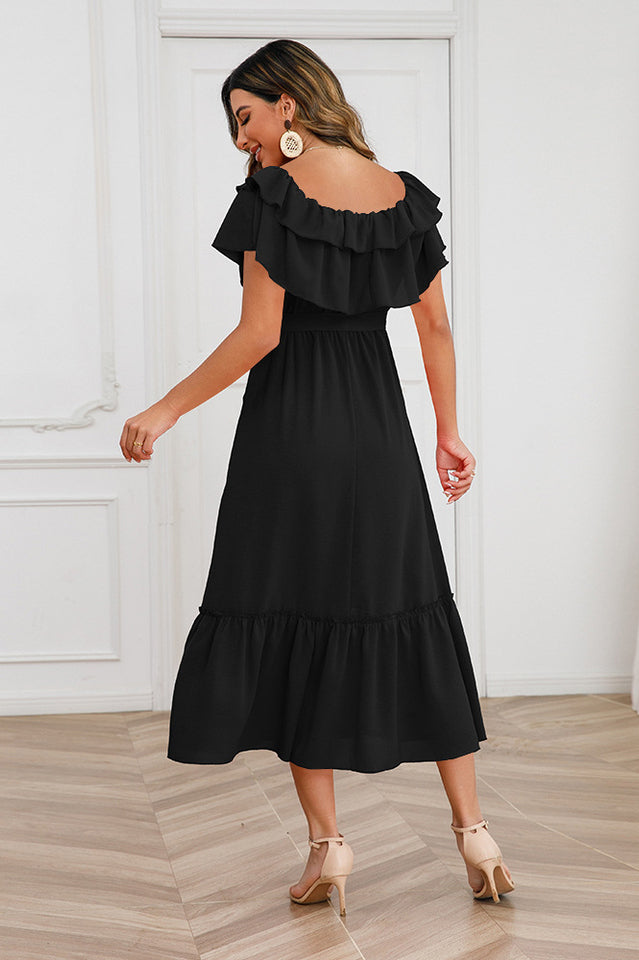 Off Shoulder Tiered Maxi Dress