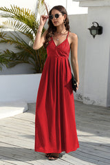 Sleeveless Lace-Up Backless Maxi Dress