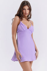 Bria Ruffle Baby Doll Satin Dress