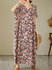 Found You Better Cotton V-neck Kaftan Dress