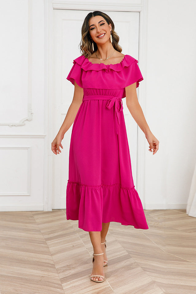 Off Shoulder Tiered Maxi Dress