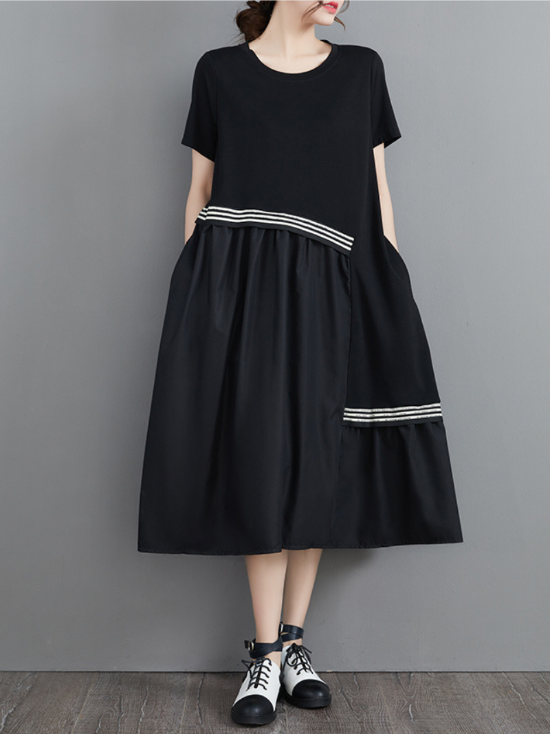 You're In My Heart Cotton Round Neck A-line Dress