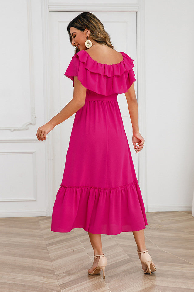 Off Shoulder Tiered Maxi Dress