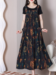 Fashionable Loose Round Neck Salopette Dress